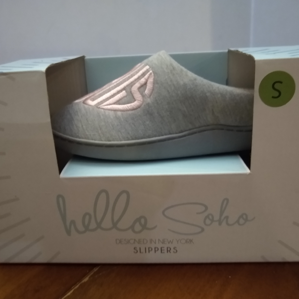 Soho Gray and Pink Kids Slippers
